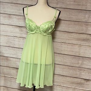 Delicates green lingerie slip/body doll size M